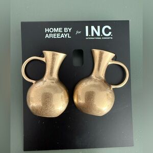 INC International Concepts Metallic Gold Vases Earrings